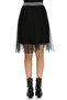 Women's Black Lame Lame Belted Tulle Skirt EK2349 - 2