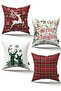 New Year's Concept Double Sided Digital Printed Hidden Zipper 4-Piece Throw Pillow Cover with Soft Keys - 2