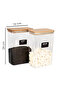 Wooden Vacuum Lid Acrylic Tea Sugar Jar Storage Container Set 3 Liters with Label - 2
