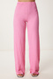 Halter Blouse Pants Stretchy Knitted Suit Pink Ldp0048 - 5