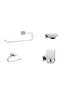Adhesive Bathroom Set 4 Pieces Long Towel Holder Open Paper Holder Toothbrush Holder Soap Dish