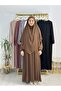 Ferace & Abaya Sufle Set, Robe-Style Dress. Suitable for Hajj and Umrah. Brown Color. - 2