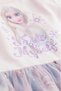 Girl's Character Printed Skirt Tulle Short Sleeve Dress - 5