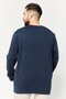 Men Crew Neck Graphic Print Long Sleeves Sweatshirt, Navy - 2