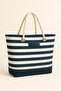 Women's Beach Bag, Zipper Bag, Striped Rope Drawstring, Women's Bag, with Pocket Inner Lining - 5