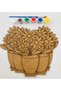 Wooden Coloring Game – 5-Piece Vase Flower Figure + Acrylic Paint and Brush |   Educational Wooden Toy Set - 2