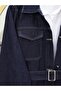 Belted Waist, Buttoned Front Pocket Denim Set - 2