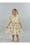 Bay Cream Floral Vintage Baby Girl Dress, Birthday Dress, Photo Shoot Dress, Suitable for 0-7 Years Old - 4