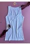 Luniva 3-Pack Rose K., White and Blue Women's Tank Top |   V-Neck, Cotton, Summer Stylish Ribbed Blouse - 4