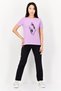 Women Sportswear Fit Short Sleeves Outdoor T-Shirt, Lilac - 4