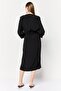 Women Plain Midi Dress, Black - 4