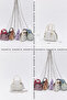 Cream D12 Stone Mini Size Chain Single Compartment Faux Leather Women's Wallet B:7 E:10 W:6 - 4