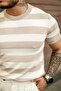 Men's White-Mink Regular Fit Knitwear T-Shirt - 2