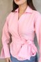 Women's New Product Long Sleeve Waist Tie Detailed Shirt - 4