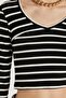 Women's Slim Fit Slim Fit Long Sleeve Crew Neck Striped Blouse - 3