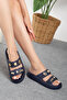 Women's Stone Accessory Comfortable Sole Beach Pool Sea Daily Slippers - 2