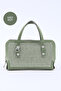 Mint Green Shk223 Suede Fabric Stone Mini Size Zippered Single Compartment Chain Handbag. Arm and Shoulder Bag - 3