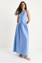 Women's Sky Blue Vest and Pocket Detailed Flared Skirt Set 9294 60281004 - 5