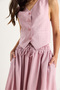 Women's Powder Vest and Flared Skirt Set with Pocket Detail 9294 60281004 - 6