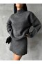 Dgn's Solid Basic Soft Textured 2-Piece Sweater-Skirt Set