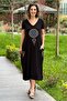 Black Flower of Life Embroidered Dress - 2
