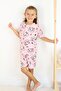 Girl's Cotton Combed Fabric Pajamas Set with Shorts - 4
