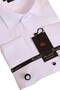White Extra Long Sleeve 8 Drop Groom Suit Ata Collar Slim Fit Tuxedo Shirt with Cufflinks - 013 - 2