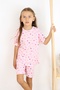 Girl's Cotton Combed Fabric Pajamas Set with Shorts