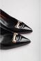 Seç 2430 Genuine Leather Buckle Heeled Women's Shoes (Heel Height: 8cm) Black Patent Leather - 3