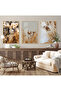 Hari̇kabi̇rev | Soft-White Most Stylish Flower Combination 5 | Framed Tempered Glass Table 3 Pieces Vertical