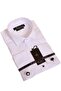 White Extra Long Sleeve 8 Drop Groom Suit Ata Collar Slim Fit Tuxedo Shirt with Cufflinks - 013