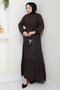 Gülser Woven Viscose Dress 1488 - Brown - 3