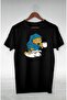 Oversize Unisex Black Sleeping Bag Garfield Illustration Tshirt - 2