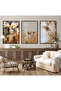 Hari̇kabi̇rev | Soft-White Most Stylish Flower Combination 5 | Framed Tempered Glass Table 3 Pieces Vertical