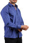 Cobalt Blue Large Size Relaxed Cut Pocketed Long Sleeve Regular Fit Men's Shirt - 150-28 - 3