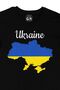 Unisex Black T-Shirt with Ukraine Map and Flag - 2