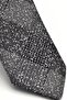 Smoke Gray Bias Patterned Woven Fabric Slim Fit Tie with Handkerchief // SDK-240106 - 3