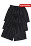 3 Pcs Women's Black Lycra Flexible Sweat-Wicking Comfortable Wear Seasonal Shorts