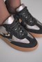 Aura Women's Black Leopard Silver Sneaker Casual Sports Shoes - 8