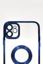 iPhone 11 Compatible Cobalt Blue Color Edge Laser Transparent Case with Lens Protection - 5