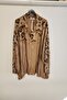 Women's Italian Leopard Pattern Low Sleeve Satin Shirt
