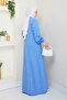 Ziyer Buttoned Denim Dress 1498 - Blue - 5