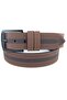 Brown Faux Leather Yellow Stitched Middle Model 4.5 cm Unisex Sports Belt - 4509-10 - 2