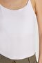 Women's Standard Fit Thin Strap White Bodysuit with Snap Fasteners - 2