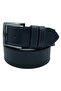 Black Faux Leather Double Stitched Model 4.5 cm Sports Belt - 4500-12-22K-E