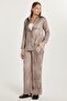 Women's Slim Fit Elastic Printed Wide Leg Mink Trousers - 3