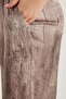 Women's Slim Fit Elastic Printed Wide Leg Mink Trousers - 2