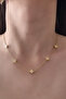 Gold Yonca Kolye Küpe Set - 2