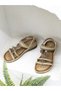 25Y152-2 Stone Detailled Orthopedic Sandals Women - 4