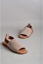 Seç 16235 Genuine Leather Women Sandals Beige Suede - 5